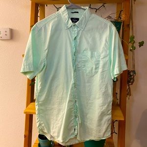 Mint green casual button down